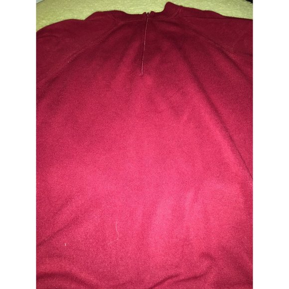 KNIT By Hampshire Studio Red Knit Sweater Mock TurtleNeck Zippered Back Long Sle - Picture 8 of 8